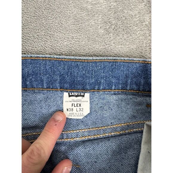 Vintage 90s Levi's Flex Straight Jeans Men's Size 38x32 Blue - Picture 8 of 13